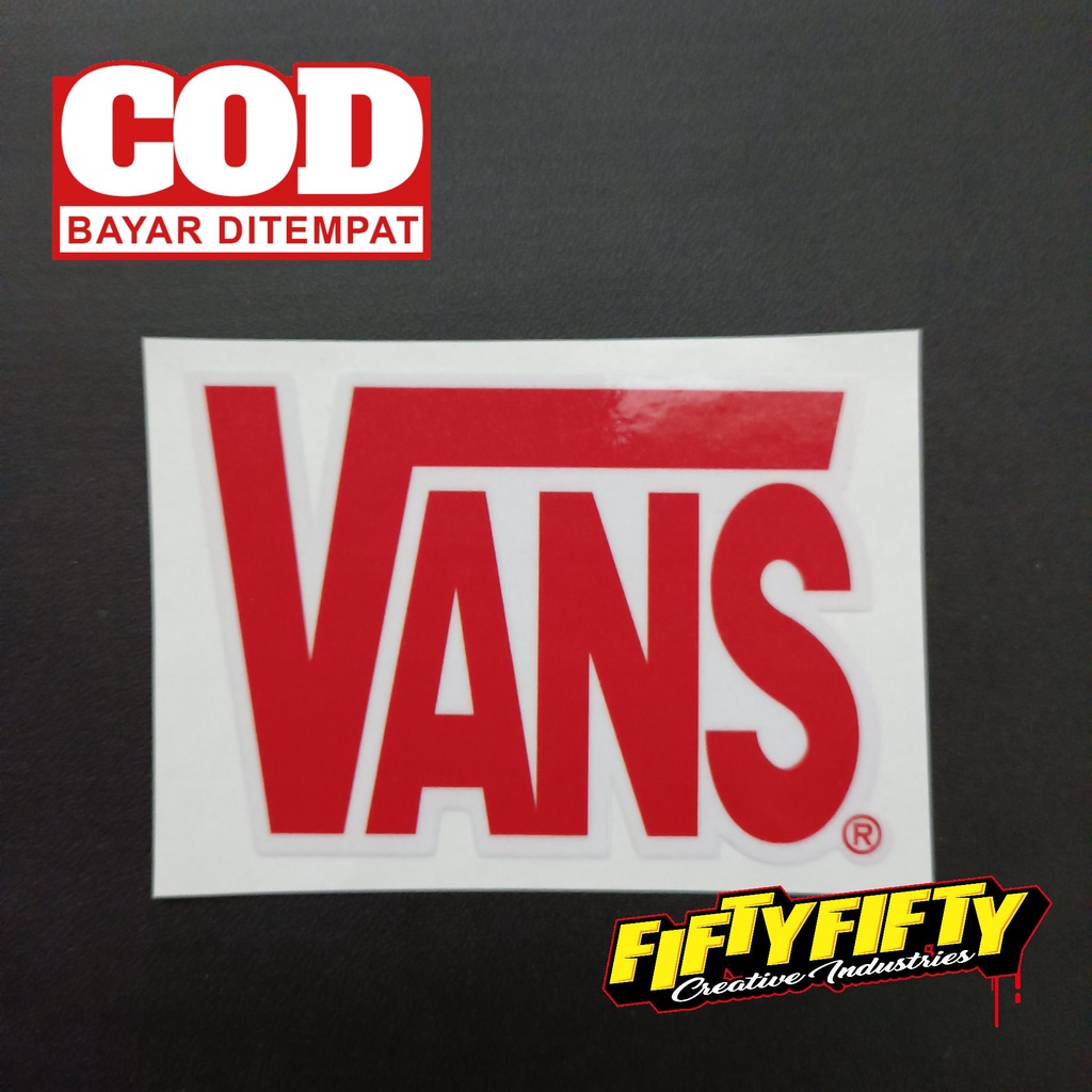 Jual Stiker Print Cut VANS MERAH Stiker Printing Laminasi Glossy Stiker ...