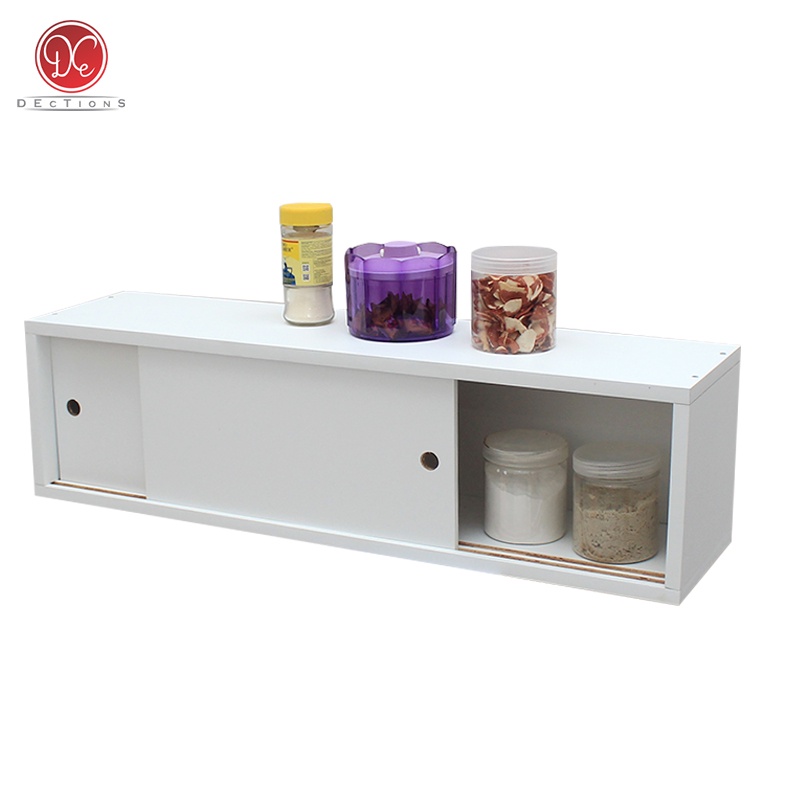 DEcTionS Rak Dapur Tempel Dinding Gantung Kichen Set Minimalis 80x20cm 2 Pintu Sliding