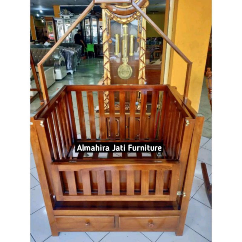 Jual Baby Box || Tempat Tidur Bayi Kayu Jati Natural Cantik Minimalis