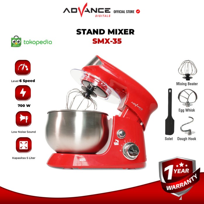 Jual Alat Pengaduk Adonan Standing Mixer Advance SMX35 (3,5 Liter