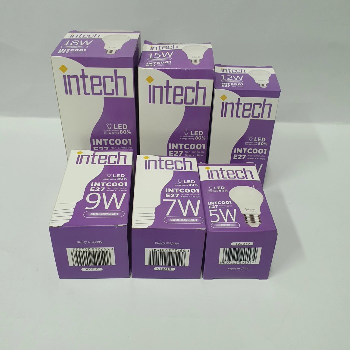 Jual Lampu Led Bohlam Bulat 9 Watt Intc001 - Intech | Shopee Indonesia