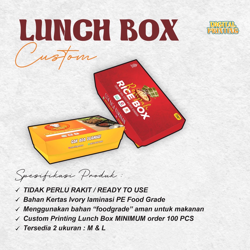 Jual CETAK KEMASAN MAKANAN LUNCH BOX CUSTOM Shopee Indonesia