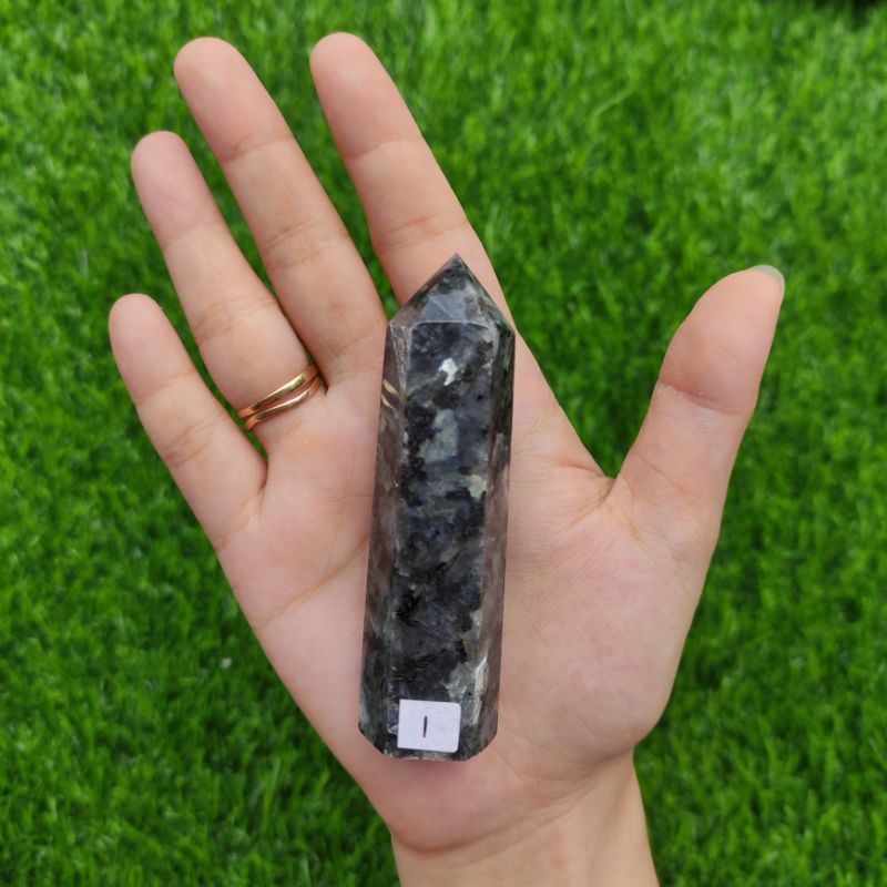 Jual Spectrolite Stone Point Crystal Natural Healing Energy Aura - Batu ...