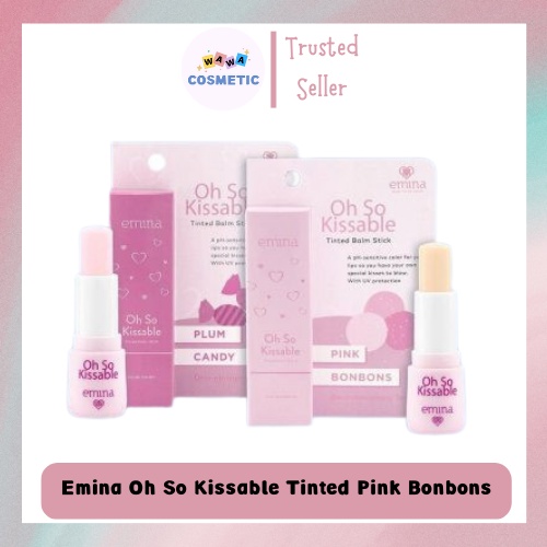 Jual Wawa Emina Oh So Kissable Tinted Balm Stick Pink Bonbons 3.4 g