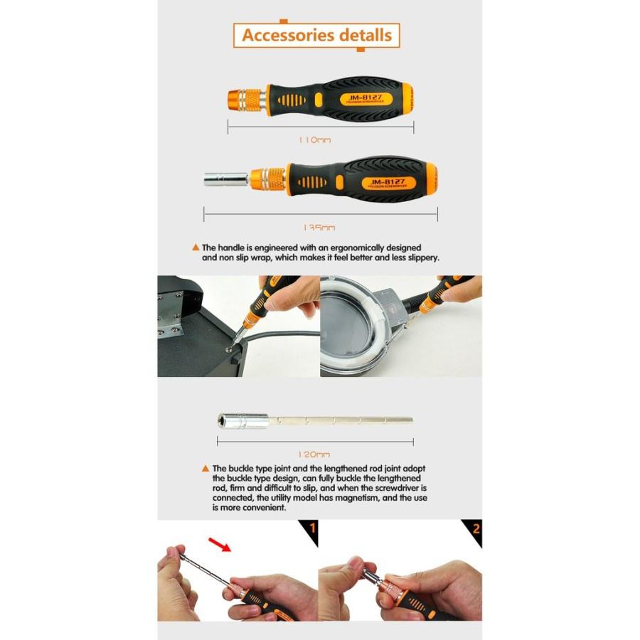 Jual JM-8127 Obeng Set Handphone HP 53 in 1 Iphone P2 Macbook Jakemy ...