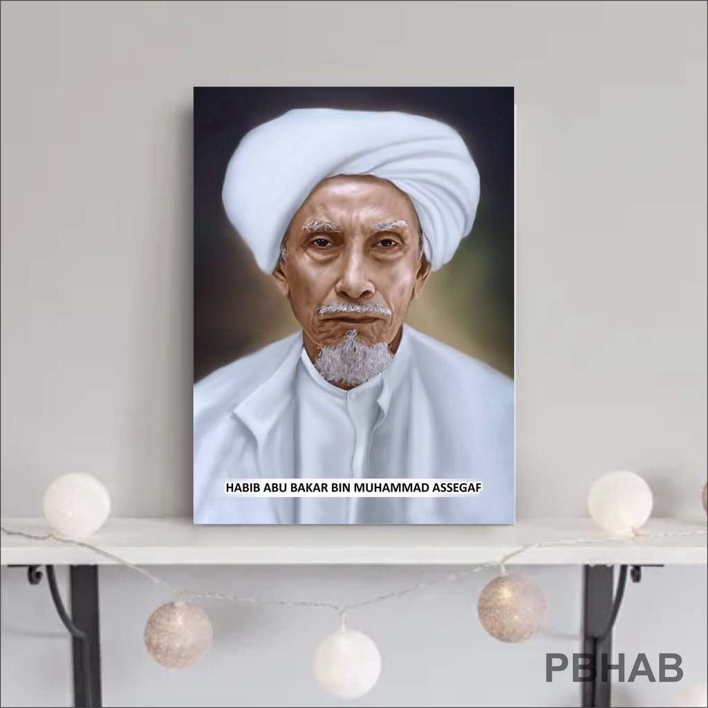 Jual Poster Dinding Foto Habib Abu Bakar Bin Muhammad Assegaf Gresik Poto Ulama Bingkai Kayu Mdf