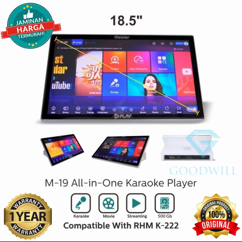 Jual Geisler Play M19 All In One Karaoke Android 18,5" HDD 2TB / 4TB