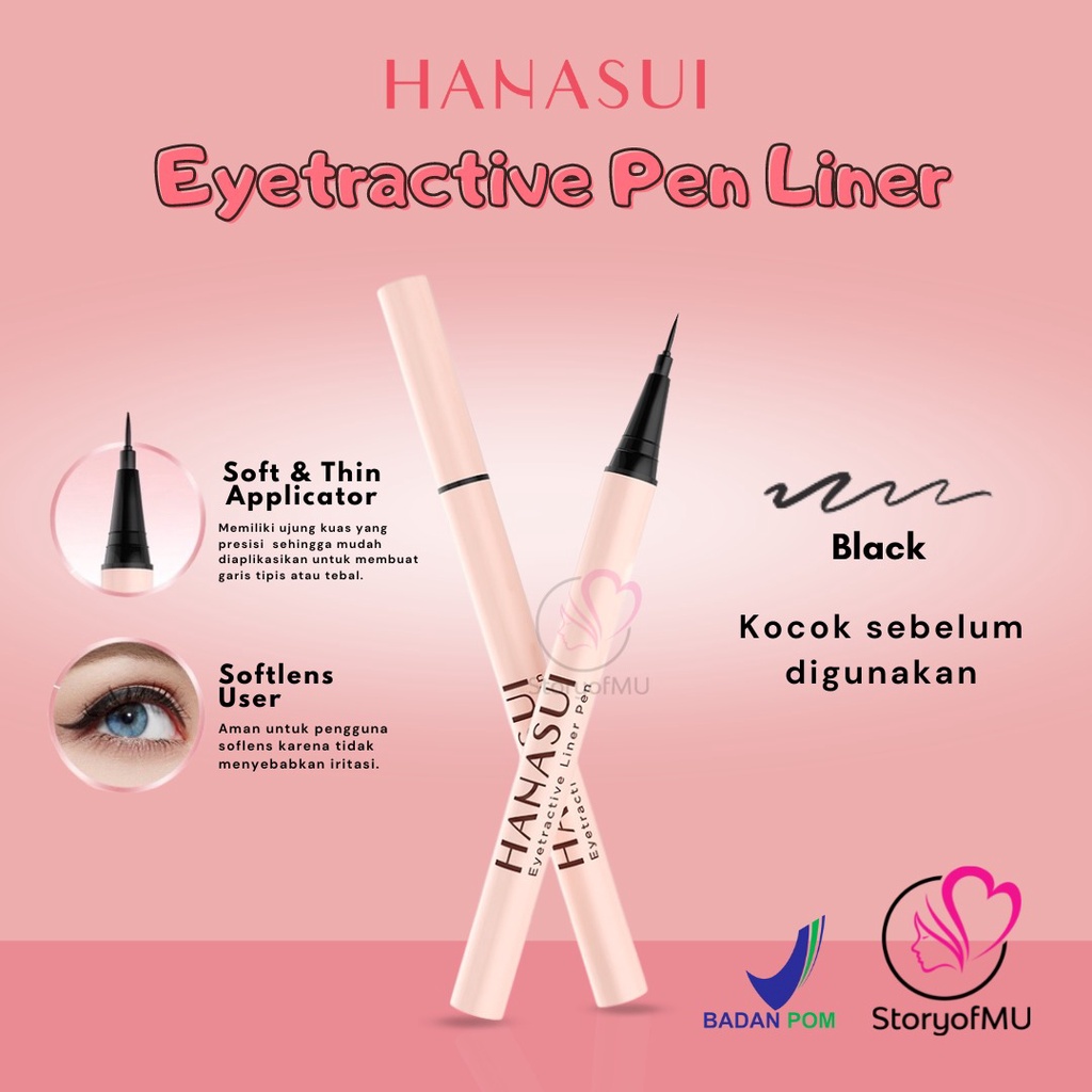 Jual HANASUI Eyetractive Liner Pen 0.8ml Eyeliner Black 3 Level Proof