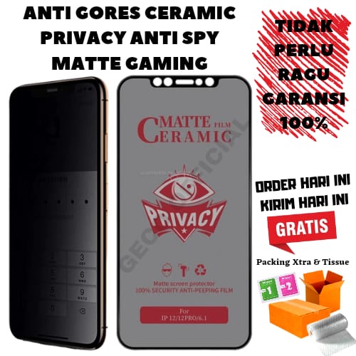 Jual TG Matte Ceramic REDMI XIAOMI POCO Anti Gores SPY Privacy Gaming ...
