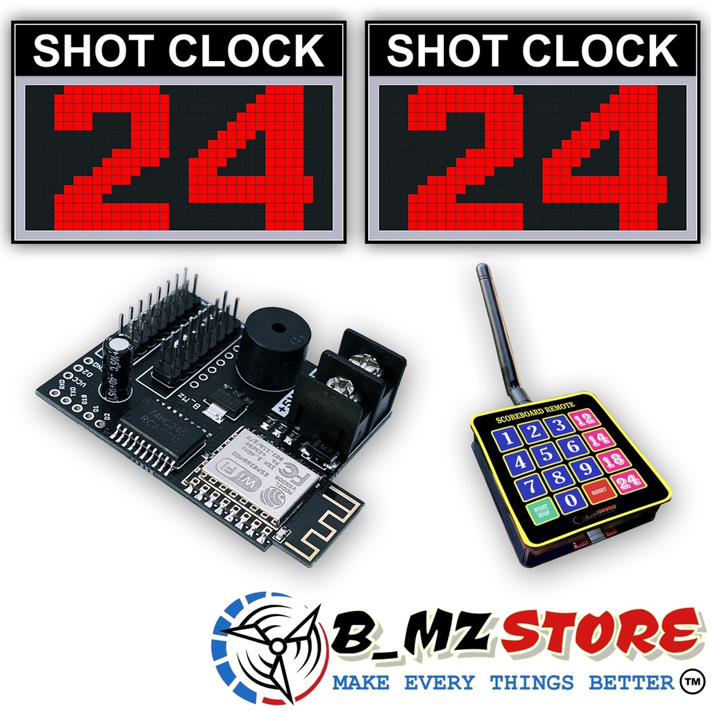 Jual Kontroller - Controller Shot Clock 24 Detik Wireless Skor Basket ...