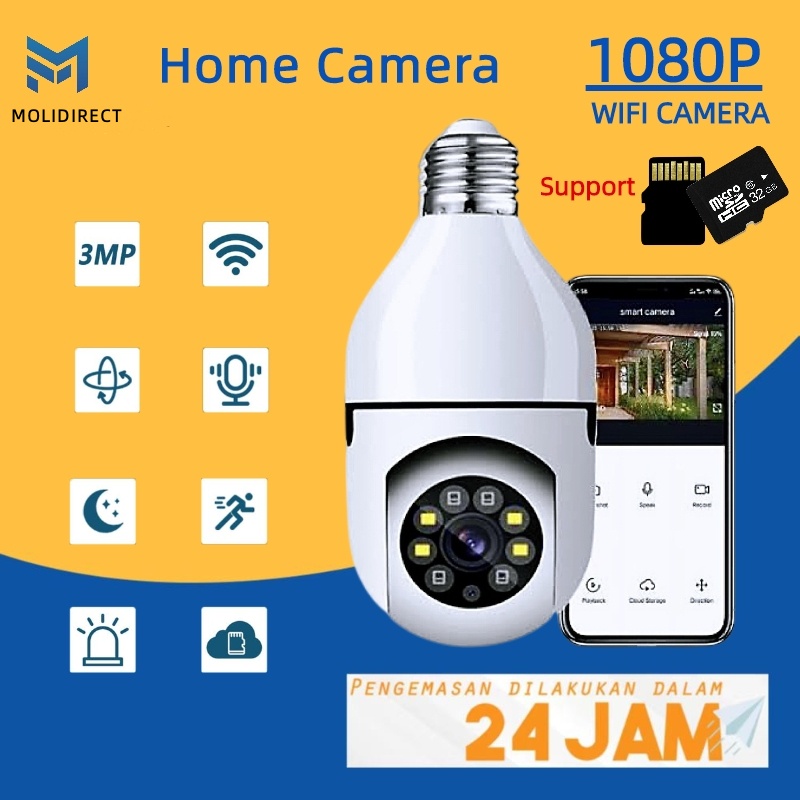 Jual V Pro Cctv Lampu Mp Kamera Cctv Wifi Lampu Cctv Derajat Panoramic Smart Cctv Bohlam