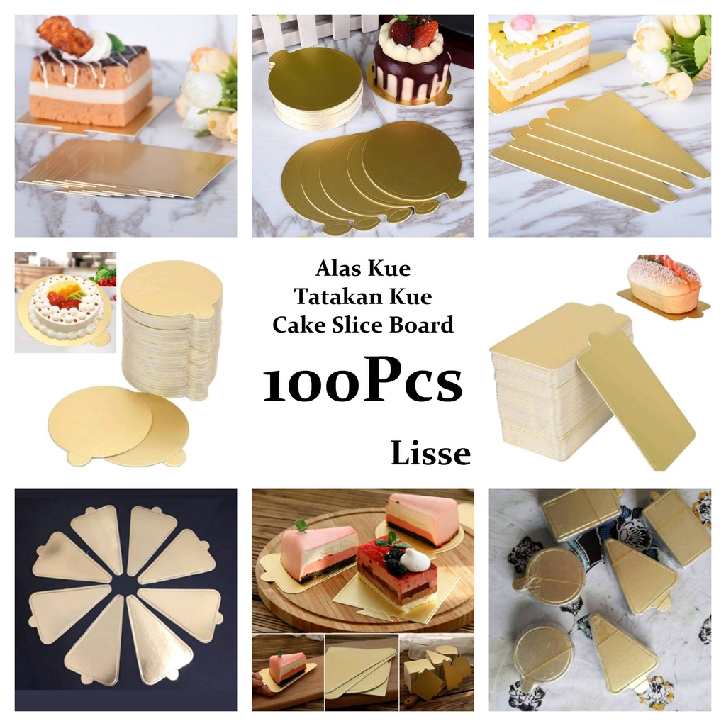 Jual Tatakan Cake Board Slice Cake Alas Kue Mini Kue Segitiga Persegi Bulat Shopee Indonesia