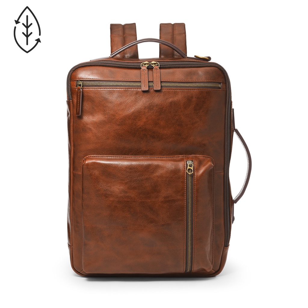 Jual Fossil Buckner Backpack Brief Leather Brown Tas Ransel Pria MBG9599222 Shopee Indonesia
