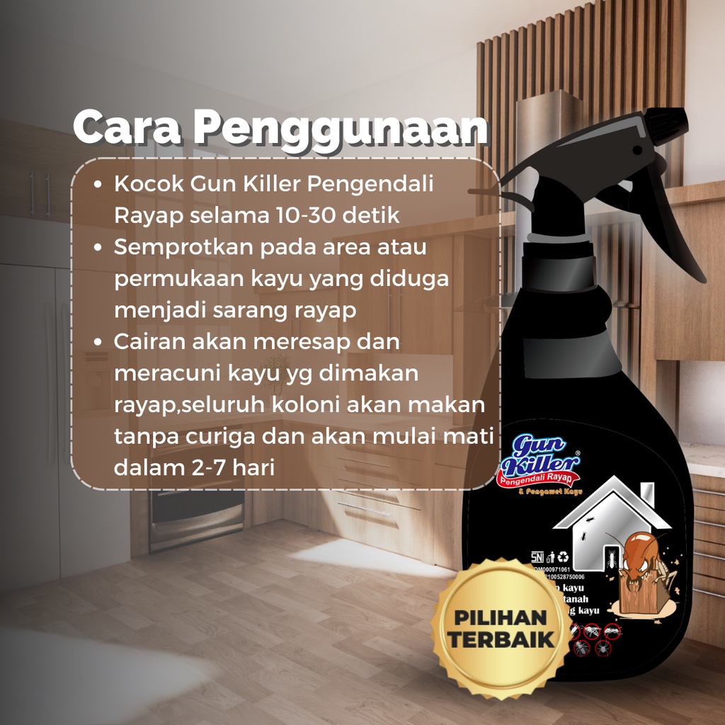 Jual GUN Killer Pengendali Rayap & Pengawet Kayu 250ML & 500ML Efektif ...
