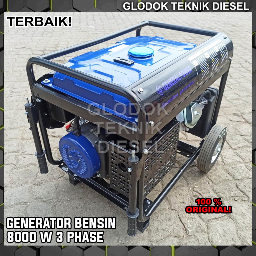 Jual Genset Generator Bensin 8000 W 7500 Watt 3 Phase Elektrik Starter ...