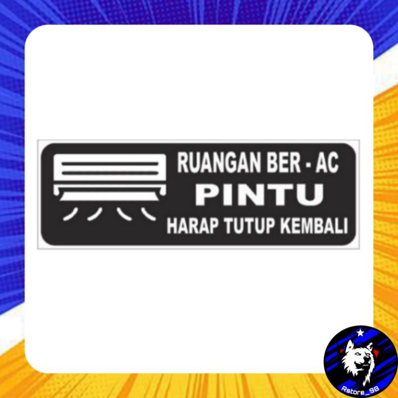 Jual Sticker Stiker Ruangan Ber Ac Laminasi Glossy Shopee Indonesia