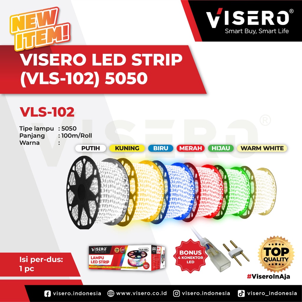 Jual Lampu Led Strip Visero VLS102 / Lampu Led Selang MYLED AURORA SMD ...