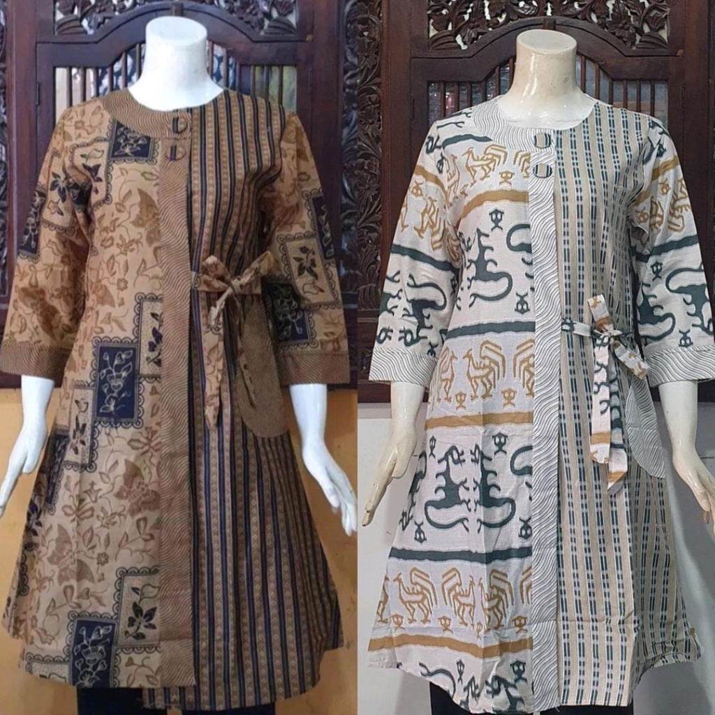 Jual Tunik Batik Wanita Terkini Baju Batik Wanita Kantoran Shopee Indonesia 