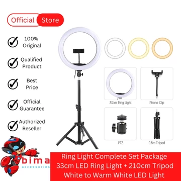 Ring Light Complete Set Lampu LED 33cm Tripod 210cm Phone Holder Complete Set Ringlight