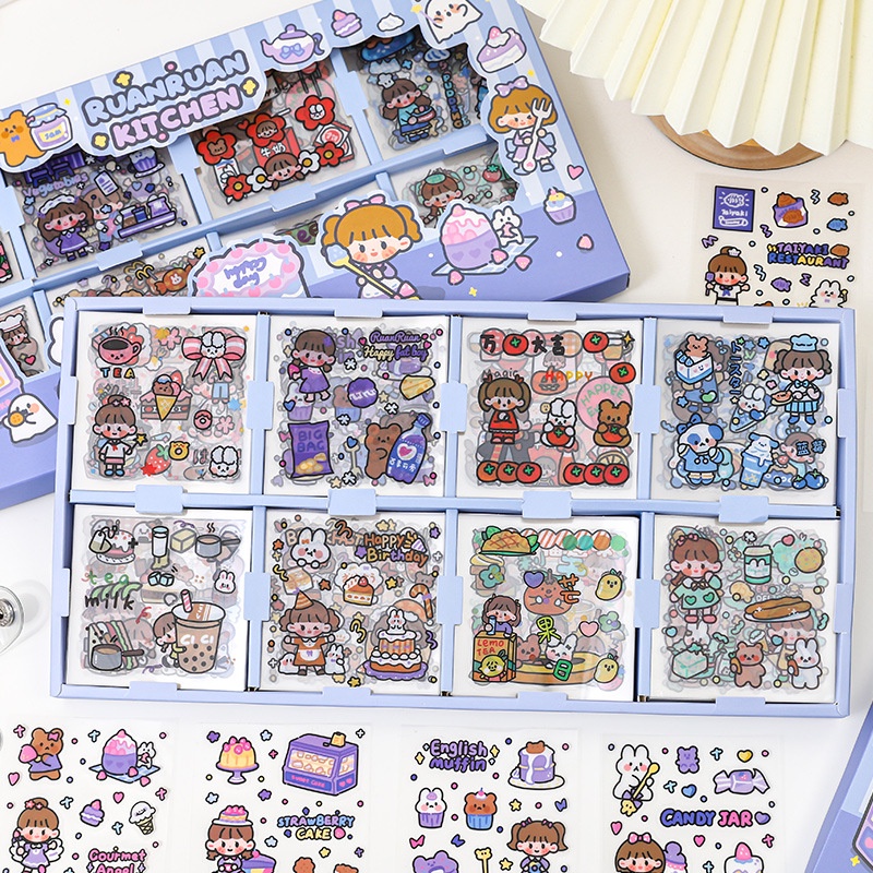 Jual 【Promosi Panas 】100/200 Lembar kartun Sticker Aesthet Stiker PVC ...