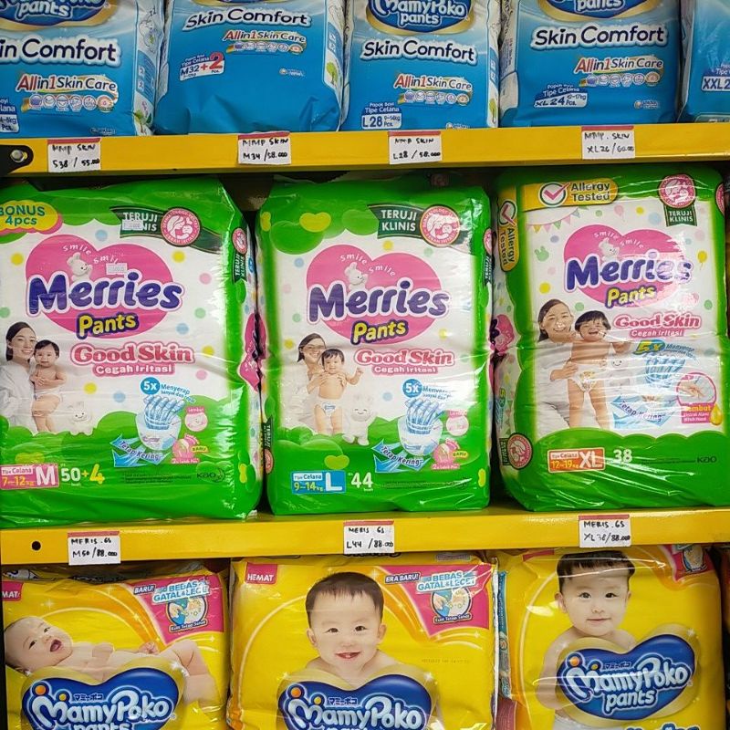 Jual Merries good skin M50 L44 XL38 XXL28 | Shopee Indonesia
