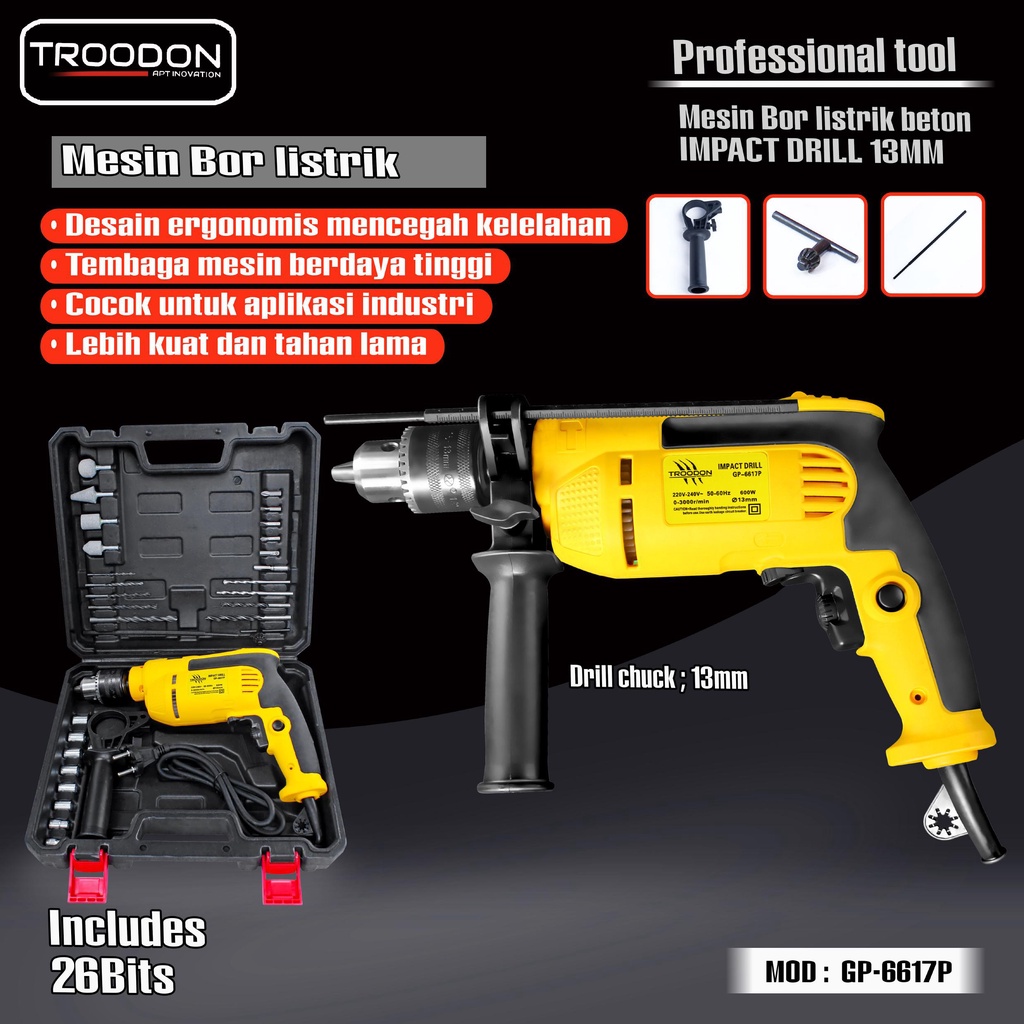 Jual Mesin Bor Listrik Mm Bolak Balik Electric Drill Bor Beton Kayu