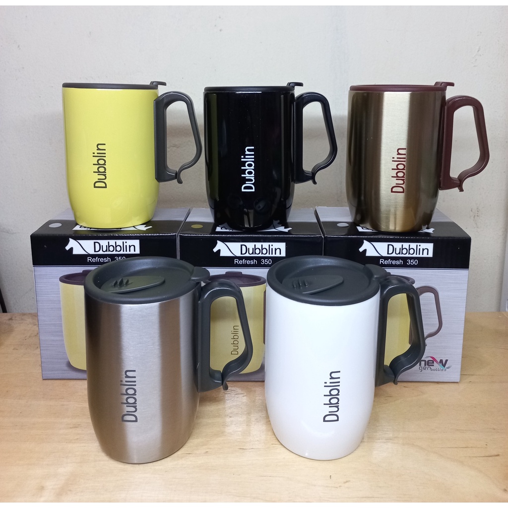 Jual Gelas Mug Tahan Panas Dubblin Refresh 350ml Handle Grip Kopi Teh Stainless Steel Shopee 0874