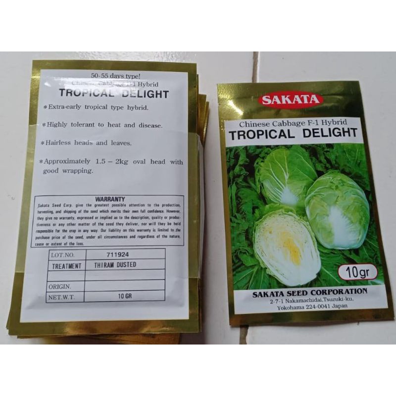 Jual Benih Sawi Putih Hibrida Tropical Delight F1 10gram Cap Sakata