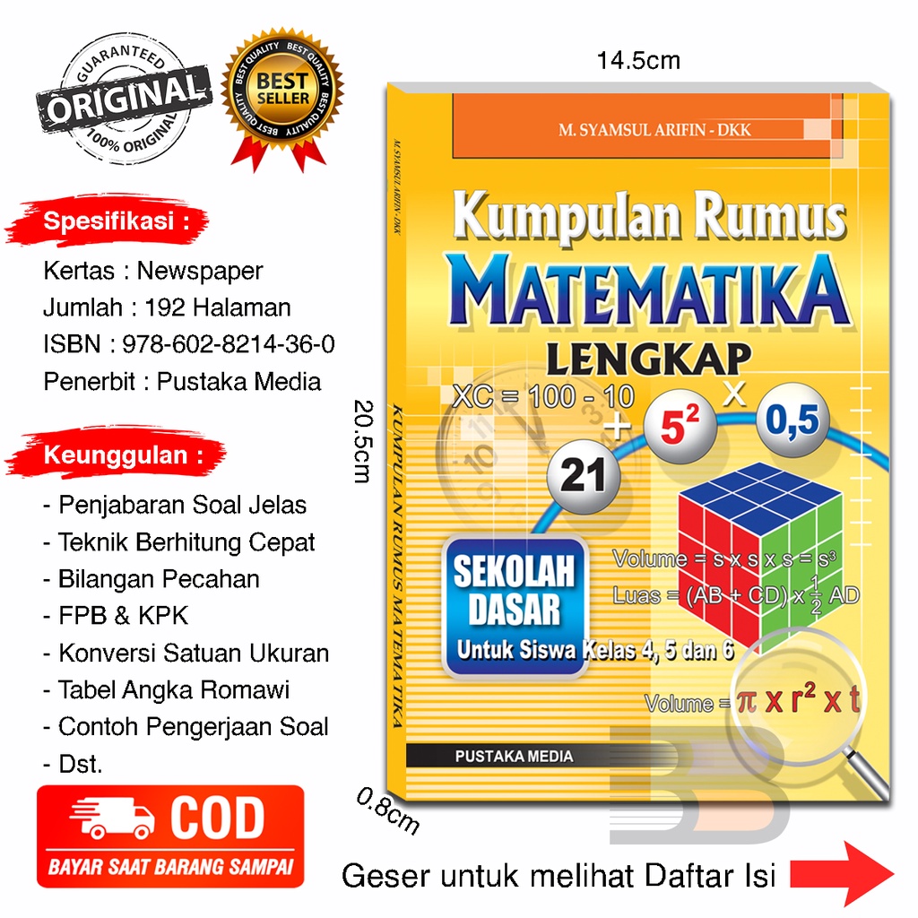 Jual Buku Bimbingan Belajar Kumpulan Rumus Matematika Lengkap SD MI ...