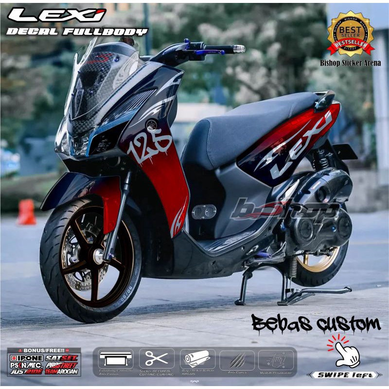 Jual Sticker decal Lexi 125 gradasi perpaduan warna bebas costom full ...