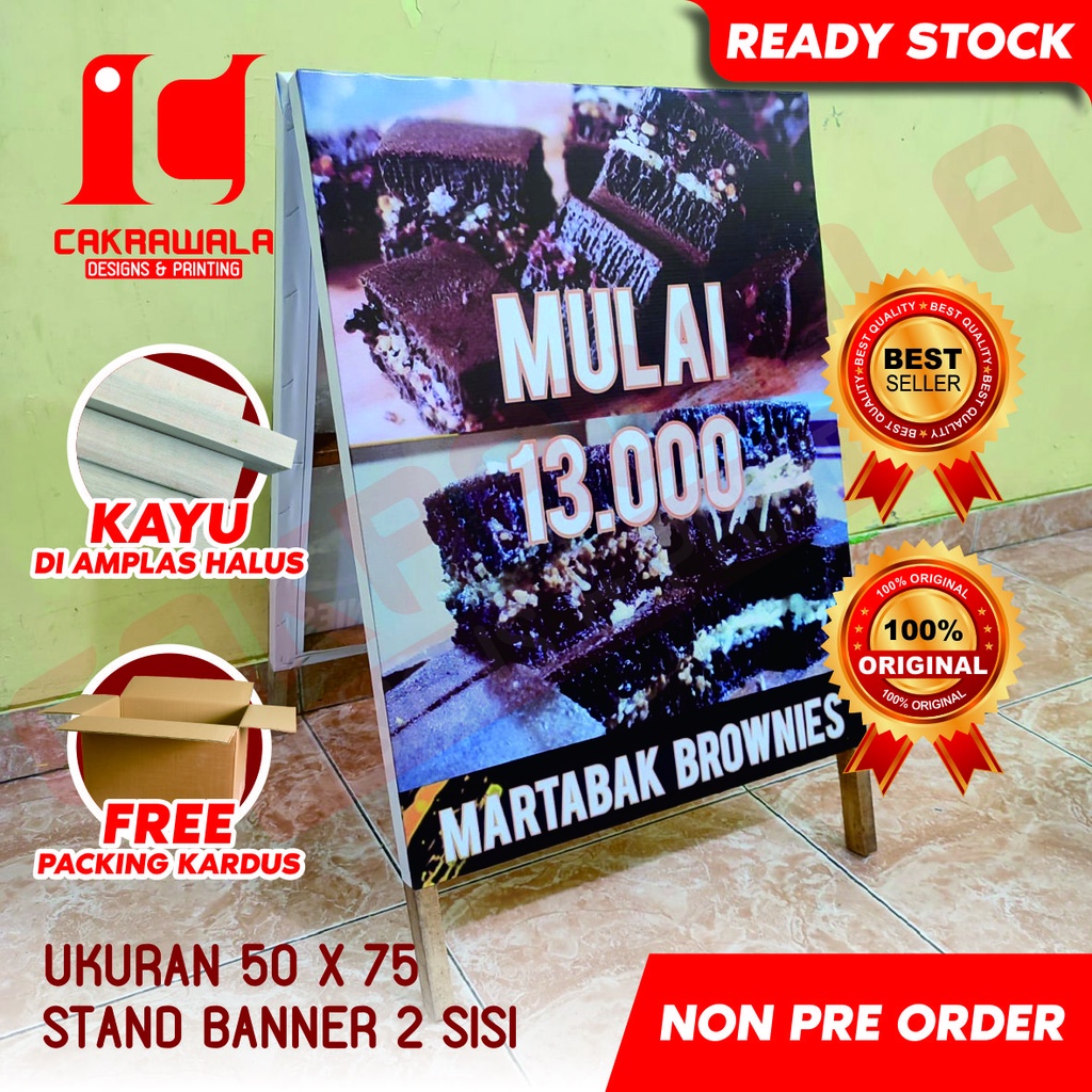 Jual STAND BANNER KAYU MARTABAK UKURAN 50 X 75 - STAND BANNER KAYU