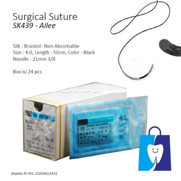 Jual Benang Jahit Bedah Surgical Suture Silk Sk Ailee Eceran Shopee Indonesia