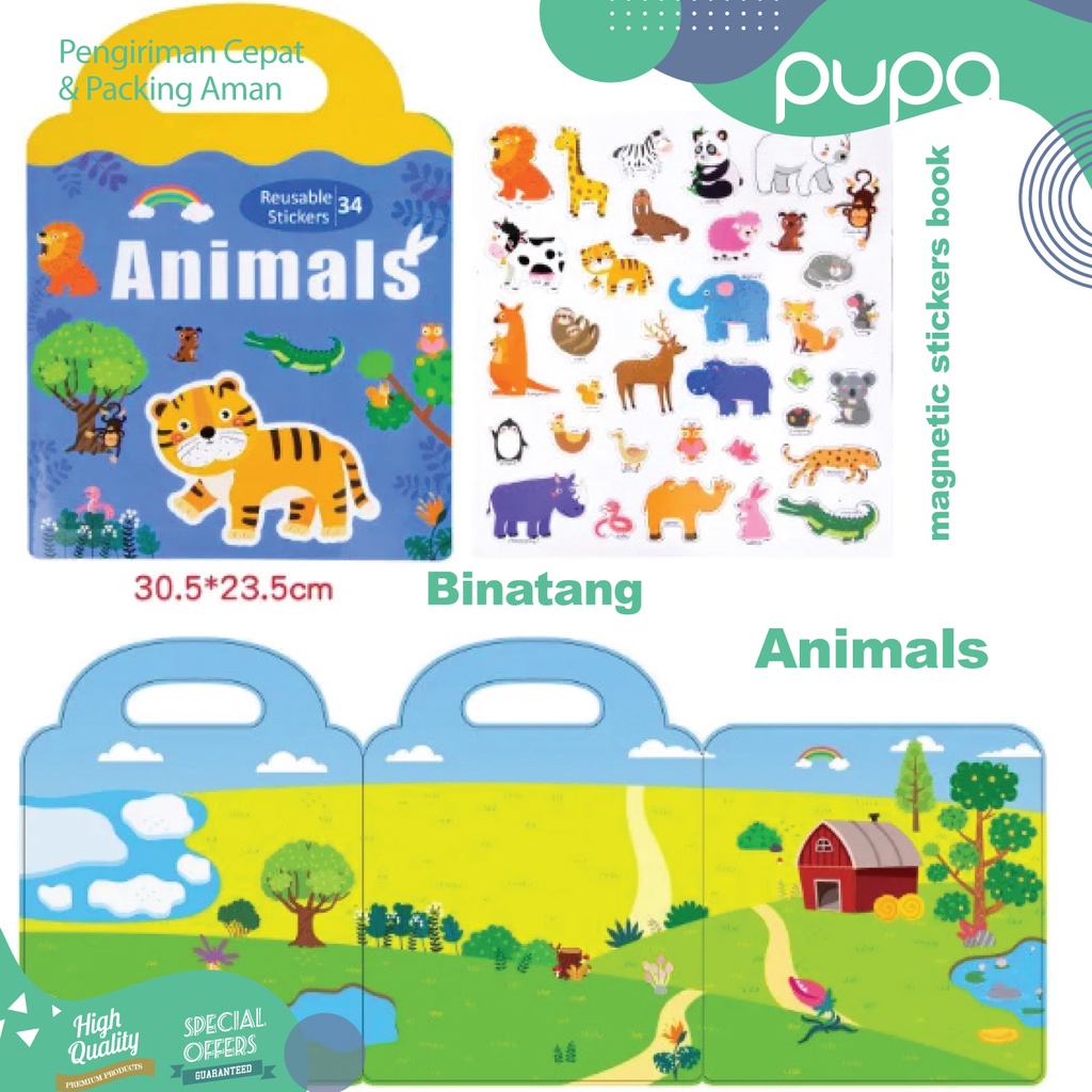Jual Buku Stiker Magnet Puzzle Mainan Anak Magnetic Sticker Book ...