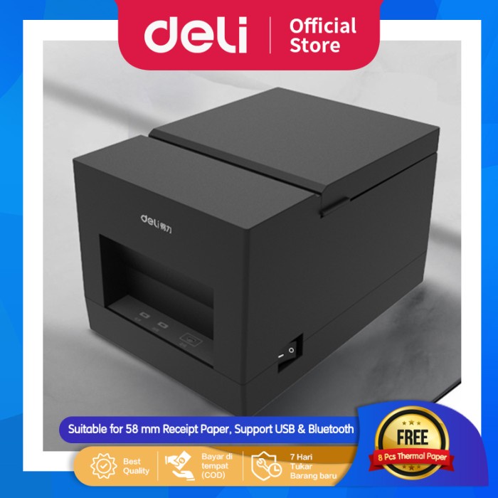 Jual Terlaris Deli Printer Thermal Cetak Struk Kasir 58 Mm Usb ...