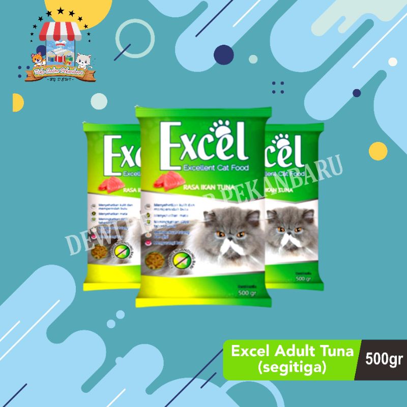 Jual Excel Adult Tuna ( Segitiga ) - Makanan Kucing 500Gr | Shopee ...