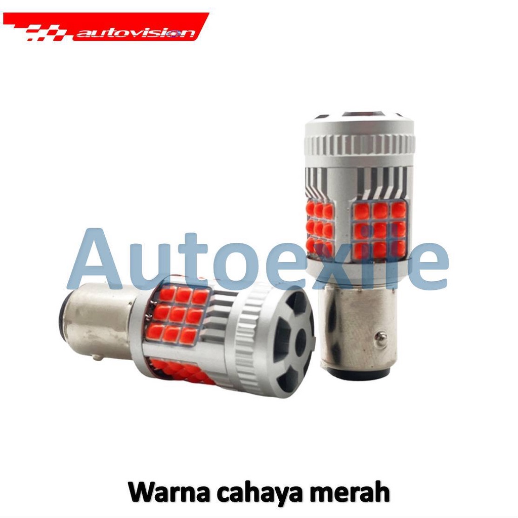 Jual Autovision LUSTRO Microzen LED S25 P21/5W 12V 26W BAY15d Merah Red ...