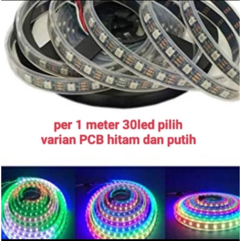 Jual Led Ws2812b 5v Waterproof Anti Air Per 1 Meter 30 Led Smart ...