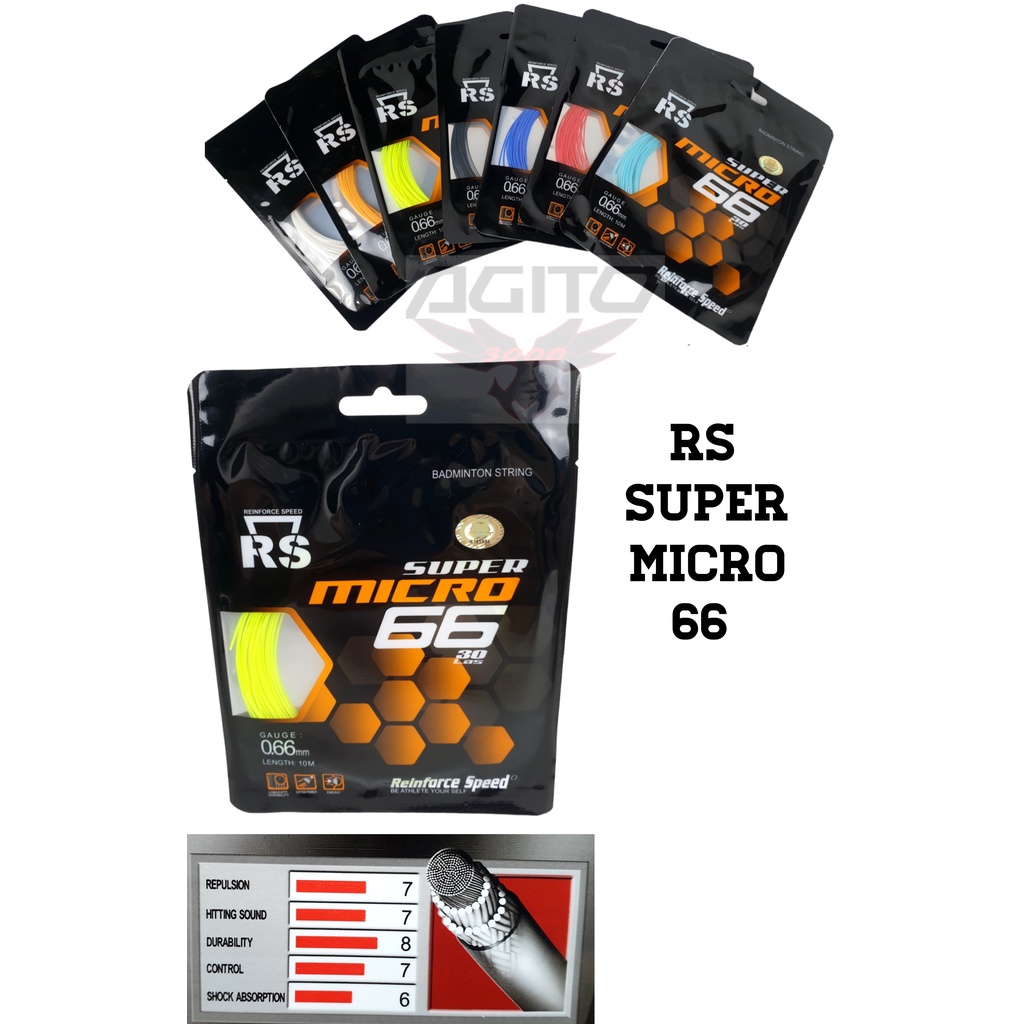 Jual Senar Tali Raket Badminton RS Reinforce Speed Super Micro 66 ORI ...