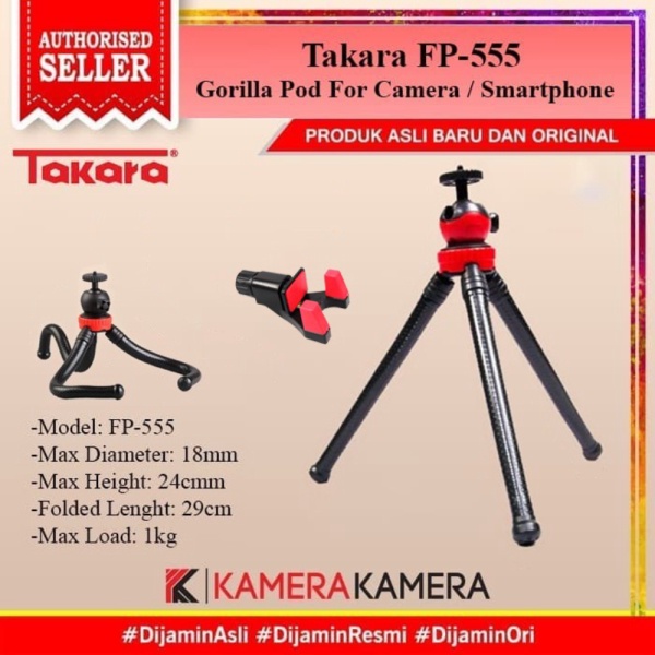 Jual Flexible Promo Mini Gorillapod Tripod FP-555 GoPro Pod HP DSLR ...