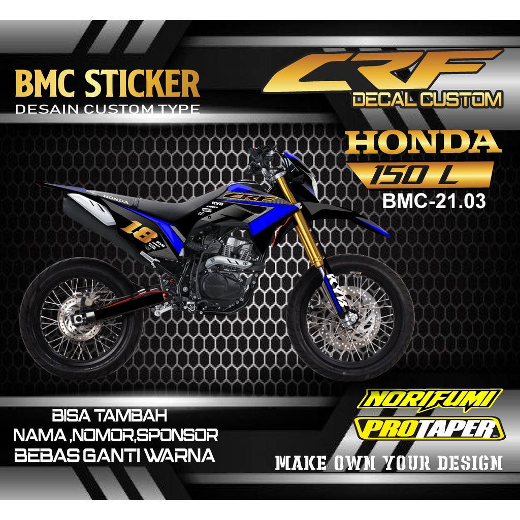 Jual STICKER DECAL HONDA CRF 150L /DEKAL STRIPING MOTOR HONDA CFR ...