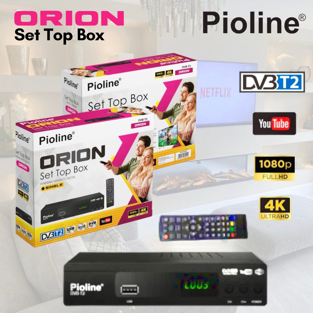 Jual Set Top box Digital Orion DVB-T2 / STB Body Besi + Remote dan