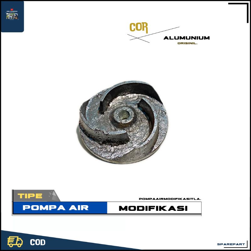 Jual KIPAS IMPELLER POMPA AIR MODIFIKASI COR ALUMINIUM TAHAN PANAS