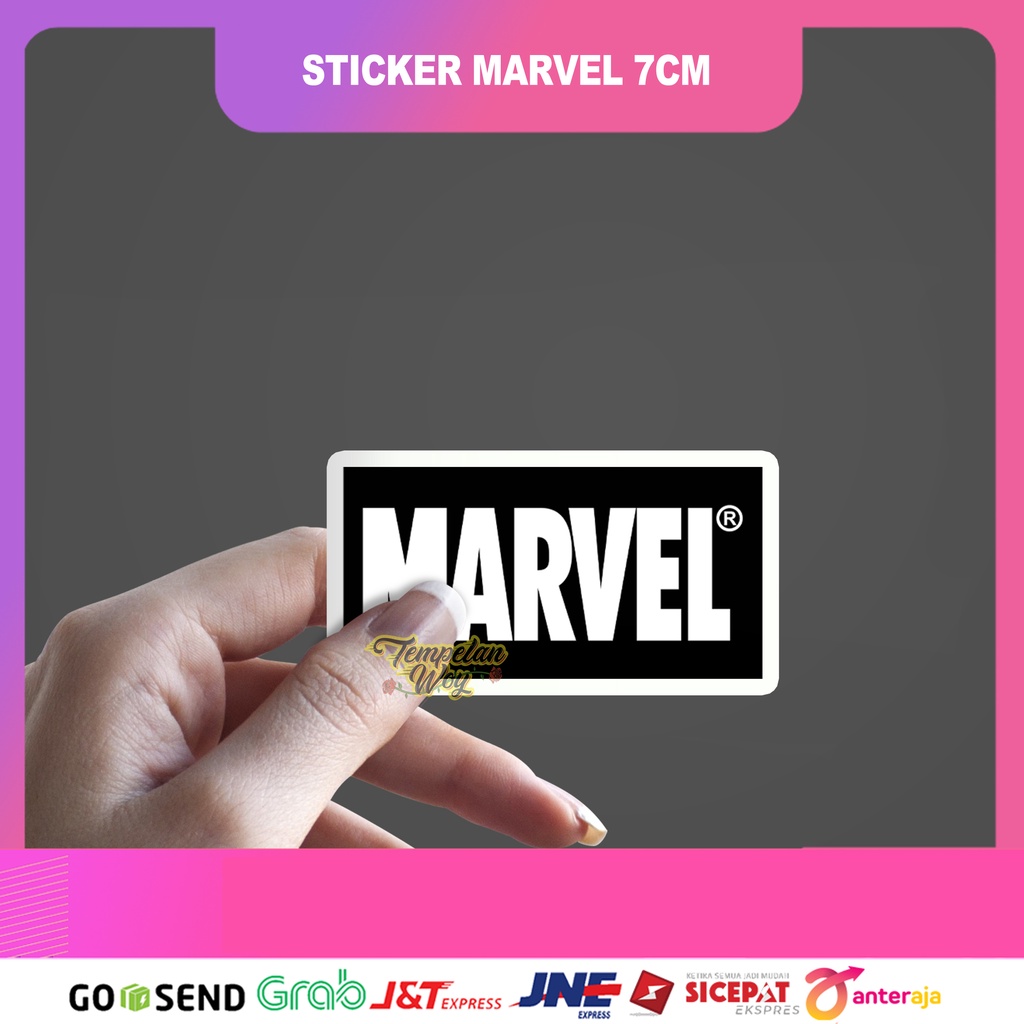 Jual Sticker logo marvel, stiker tempel satuan marvel black berbahan ...