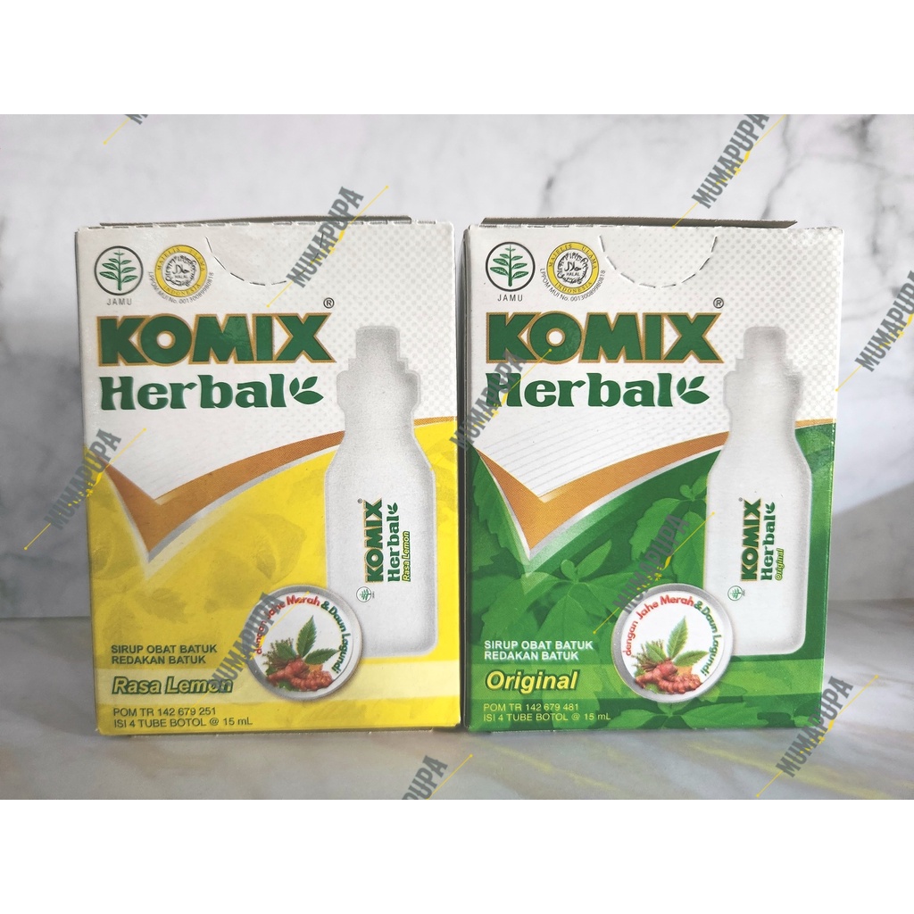 Jual Komix Herbal Sirup Obat Batuk 1 Box Isi 4 Tube Botol 15ml Rasa