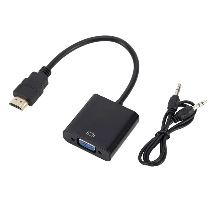 Jual Converter Hdmi To Vga Kabel Hdmi To Vga With Audio Plus Aux