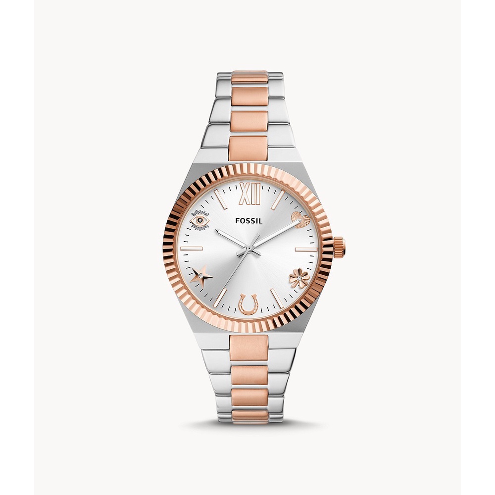 Jual Fossil Scarlette Round Dial 2 Tone Jam Wanita 38MM ES5261 | Shopee ...