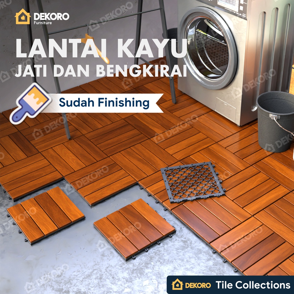 Jual Lantai Kayu Decking Tile Parket Outdoor Dekoro Tile Collections