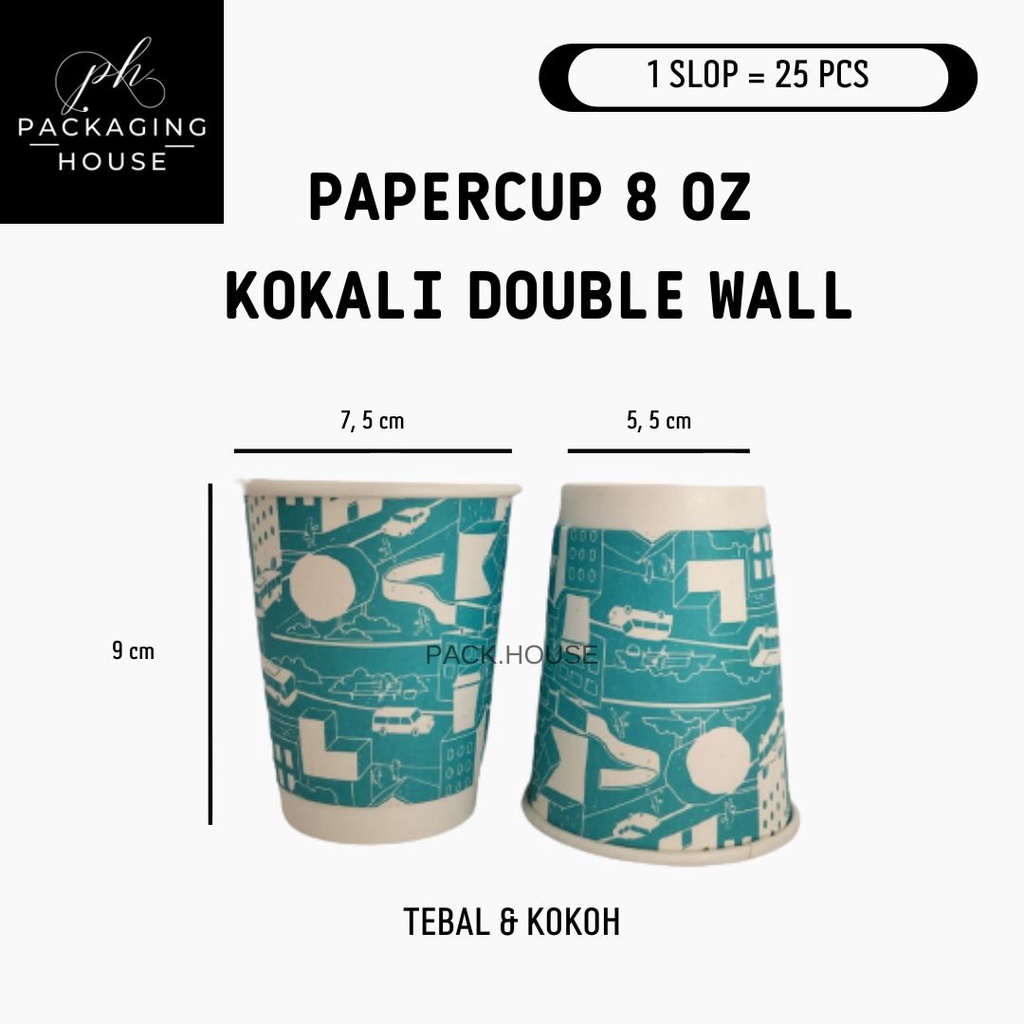 Jual Paper Cup 8 Oz Double Wall Isi 25 Pcs Gelas Kertas Motif 8 Oz 240 Ml Hot Paper 3016