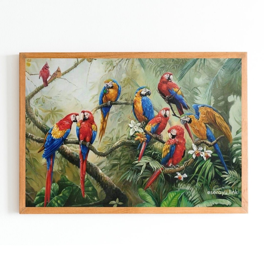 Jual Poster Lukisan Cetak Gambar Burung Kakatua Hiasan Dinding Frame ...