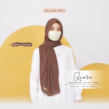 HELAIRINDU Hijab Pashmina Instan Inner Oval 80 X 180cm Pasmina Ceruty Baby Doll Instan Masker